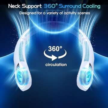 OLV Neck Fan - 5000mAh Portable 3-Speed Bladeless Cool