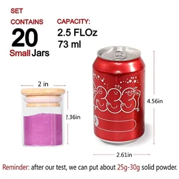 Tzerotone Mini Glass Spice Jar Set with Bamboo Lids