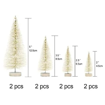 Yalulu Mini Snow Frost Trees for Christmas Ornaments