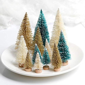 Yalulu Mini Snow Frost Trees for Christmas Ornaments