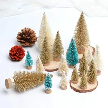 Yalulu Mini Snow Frost Trees for Christmas Ornaments