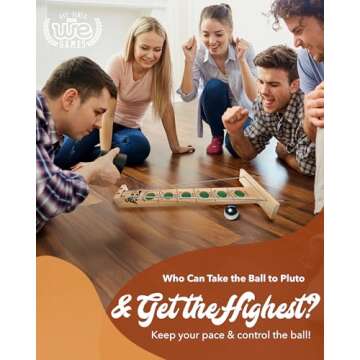 WE Games Shoot the Moon - Classic Wooden Board Game, 18.75 in.