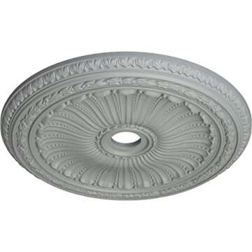 Ekena Millwork CM35VI Viceroy Ceiling Medallion, 35 1/8"OD x 4 7/8"ID x 2 1/2"P, Factory Primed