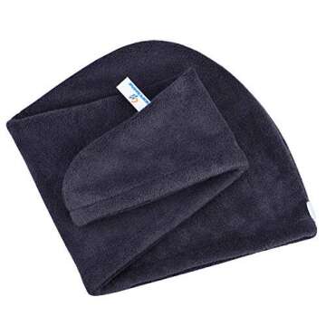 HOPESHINE Hair Drying Towel Twist Women's Soft Shower Microfiber Towels for Hair Turban Wrap Fast Drying Ultra Absorbent Cap Great Gift for Women (3-Pack Dark Grey+ Grey+Purple)
