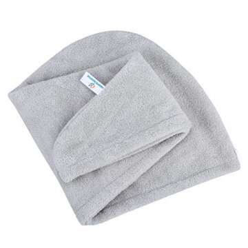 HOPESHINE Hair Drying Towel Twist Women's Soft Shower Microfiber Towels for Hair Turban Wrap Fast Drying Ultra Absorbent Cap Great Gift for Women (3-Pack Dark Grey+ Grey+Purple)