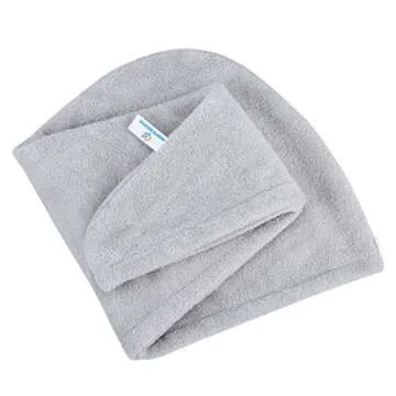 HOPESHINE Hair Drying Towel Twist Women's Soft Shower Microfiber Towels for Hair Turban Wrap Fast Drying Ultra Absorbent Cap Great Gift for Women (3-Pack Dark Grey+ Grey+Purple)