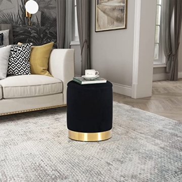 Stylish Velvet Round Storage Ottoman for Modern Living