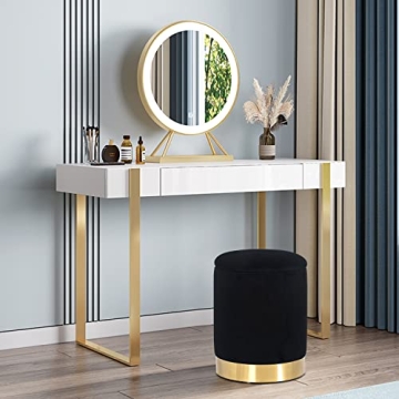 Stylish Velvet Round Storage Ottoman for Modern Living