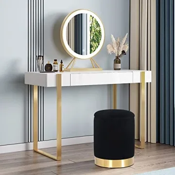 Stylish Velvet Round Storage Ottoman for Modern Living