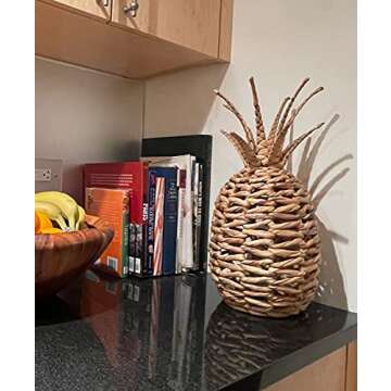 ML80th, Water Hyacinth Pineapple, Natural Seagrass - Wicker Home Decor for Living Room, Kitchen and ...