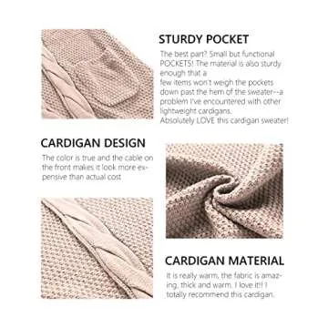 Traleubie Women's Casual Long Sleeved Cardigans with Pocket