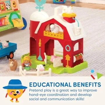 Battat Musical Toy Barn Set – 10Pc Farm Playset