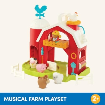 Battat Musical Toy Barn Set – 10Pc Farm Playset