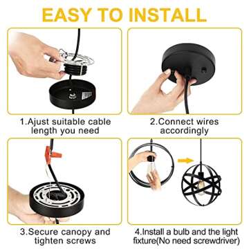 Crybeno Industrial Black Pendant Light for Stylish Spaces