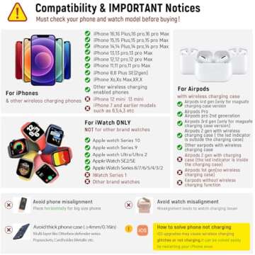 3 in 1 Foldable Charging Station for Apple Products,Fast Wireless Charger Travel Dock Adapter&Light ...