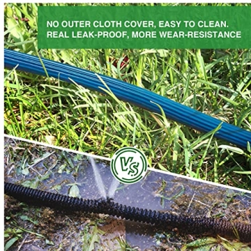 Expandable Garden Hose 100ft - New Patented Water Hose with 40 Layers of Innovative Nano Rubber - Real Leak-Proof Water Hose - 10-Function Spray Nozzle - Lightweight, Tough, Flexible (Blue)
