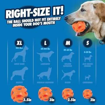 Chuckit Air Fetch Ball Dog Toy, Medium (2.5 Inch Diameter), for dogs 20-60 lbs