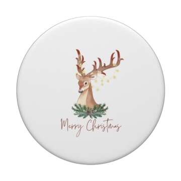Merry Christmas Reindeer PopSockets Standard PopGrip