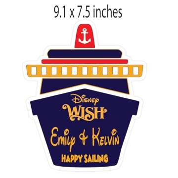 Blue Red and Yellow Custom Cruise Ship Door Magnet Decoration for your Disney Carnival Royal Caribbe...