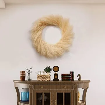 Elegant 24 Inch Pampas Grass Wreath for Any Home Decor