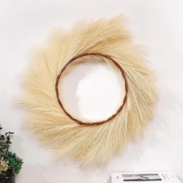 Elegant 24 Inch Pampas Grass Wreath for Any Home Decor