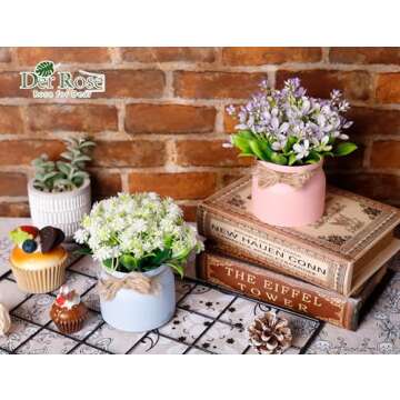 Der Rose 4 Pack Fake Flowers for Elegant Home Decor