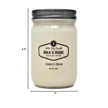 Nika’s Vanilla Bean Soy Candle - Long Burning & Non-Toxic