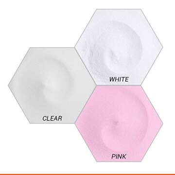 Modelones Acrylic Powder and Liquid Kit White/Clear/Pink Acrylic Nail Kit with Professional Acrylic Nail Brush & Liquid Monomer No Need Nail Lamp, Long-Wear, MMA Free Liquid