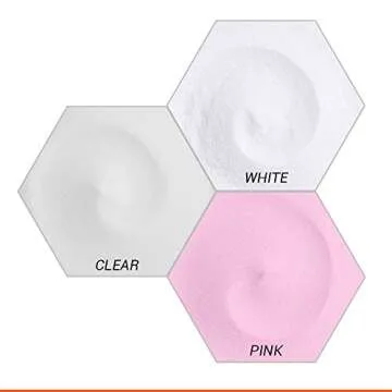 Modelones Acrylic Powder and Liquid Kit White/Clear/Pink Acrylic Nail Kit with Professional Acrylic Nail Brush & Liquid Monomer No Need Nail Lamp, Long-Wear, MMA Free Liquid