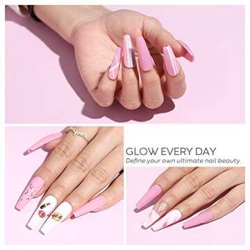 Modelones Acrylic Powder and Liquid Kit White/Clear/Pink Acrylic Nail Kit with Professional Acrylic Nail Brush & Liquid Monomer No Need Nail Lamp, Long-Wear, MMA Free Liquid