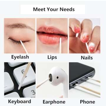 800PCS Pointed Cotton Swabs,4 inch Microblading Cotton Swab with Wooden Sticks for Makeup, Tattoo Permanent Supplies and Cleaning (8Packs)