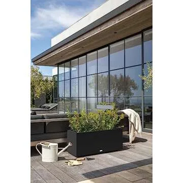 Veradek Block Series Long Box Planter - Large Rectangular Planter for Indoor or Outdoor Patio/Porch | Durable All-Weather Use with Drainage Holes | Modern Décor for Tall Plants, Flowers or Shrubs