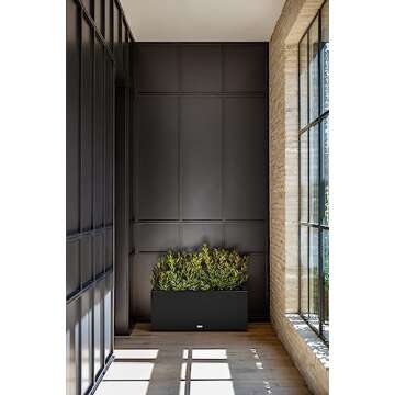 Veradek Block Series Long Box Planter - Large Rectangular Planter for Indoor or Outdoor Patio/Porch | Durable All-Weather Use with Drainage Holes | Modern Décor for Tall Plants, Flowers or Shrubs