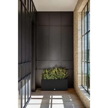 Veradek Block Series Long Box Planter - Large Rectangular Planter for Indoor or Outdoor Patio/Porch | Durable All-Weather Use with Drainage Holes | Modern Décor for Tall Plants, Flowers or Shrubs