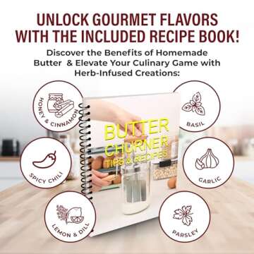 Dazey Butter Churn - Hand Crank Butter Churner- Manual Butter Maker- Beech Wood BUTTER PADDLES INCLUDED. Create Delicious Homemade Butter With Your Own Hand Crank Dazey Butter Churner (Turn N Churn)