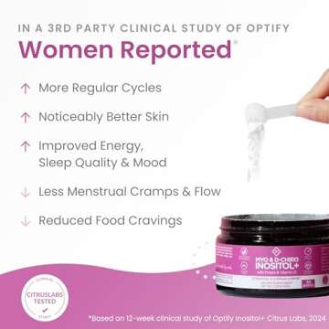 Premium Inositol Supplement - Myo-Inositol and D-Chiro Inositol Powder Plus Folate and Vitamin D - Ideal 40:1 Ratio - Hormone Balance & Healthy Ovarian Support for Women - Vitamin B8-30 Day Supply