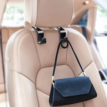 Durable Car Headrest Hooks for Purse Grocery Bag Organization