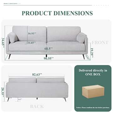 COLAMY 3800ABC, Sofa+Loveseat+Chair, F-Gray