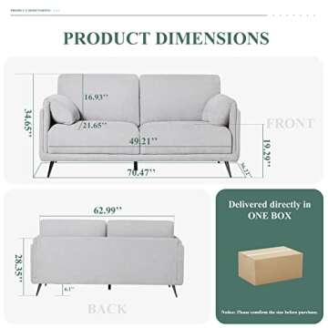COLAMY 3800ABC, Sofa+Loveseat+Chair, F-Gray