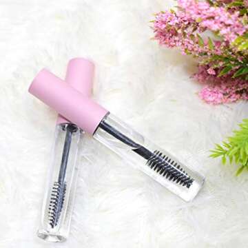 GTHER 10PCS 10ML Empty Mascara Tube Set with Eyelash Wand & Funnels in Pink