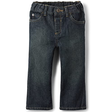 The Children's Place Baby & Toddler Boys Basic Bootcut Jeans - Dry Indigo, 12-18 Months