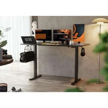 Claiks Electric Standing Desk, Adjustable Height Stand up Desk, 63x24 Inches Sit Stand Home Office D...