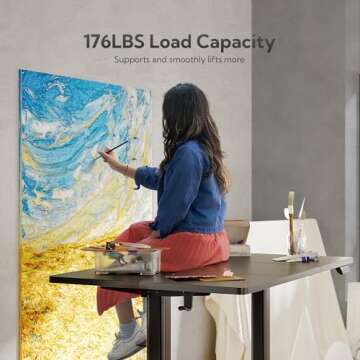 Claiks Electric Standing Desk, Adjustable Height Stand up Desk, 63x24 Inches Sit Stand Home Office Desk with Splice Board, Black Frame/Black Top