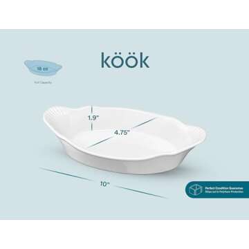 Kook Au Gratin Baking Dishes Set of 6 - Elegant & Functional