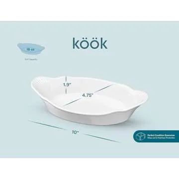 Kook Au Gratin Baking Dishes Set of 6 - Elegant & Functional