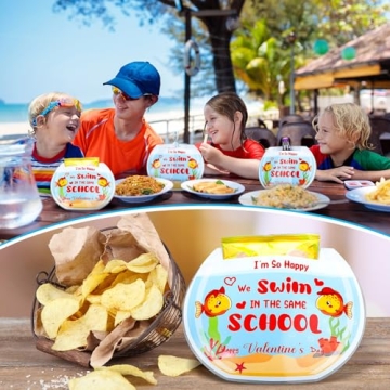 Saypacck 36 Pcs Valentine's Fish Cards for School Parties