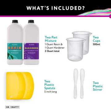 DR CRAFTY Clear Epoxy Resin - Table Top Epoxy Resin Kit - Clear Epoxy Resin for Resin Molds, Table T...