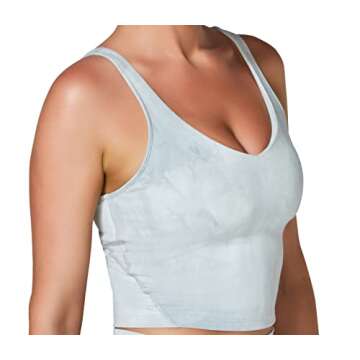 Sunzel Workout Tank for Women, Longline Padded Sports Bra Cute Crop Active Tops, Athletic Running Gym Yoga Shirt