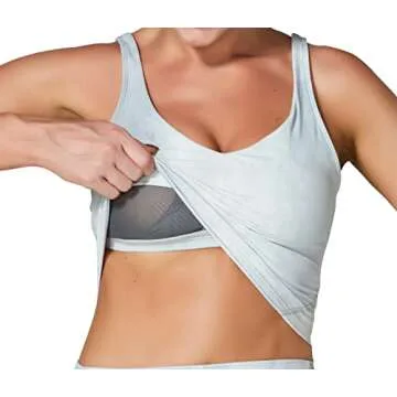 Sunzel Workout Tank for Women, Longline Padded Sports Bra Cute Crop Active Tops, Athletic Running Gym Yoga Shirt