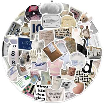 ZJSXINDI Stickers Aesthetic Waterproof Laptop Stickers Decals 57 Pcs for Water Bottle Laptop Compute...